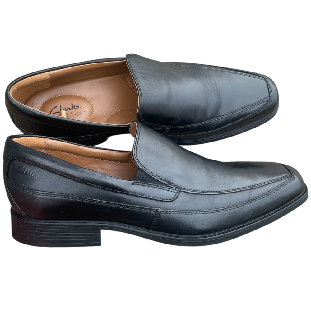 Clark’s Tilden Free‎ Black Leather Loafer, Size 12M, EUC